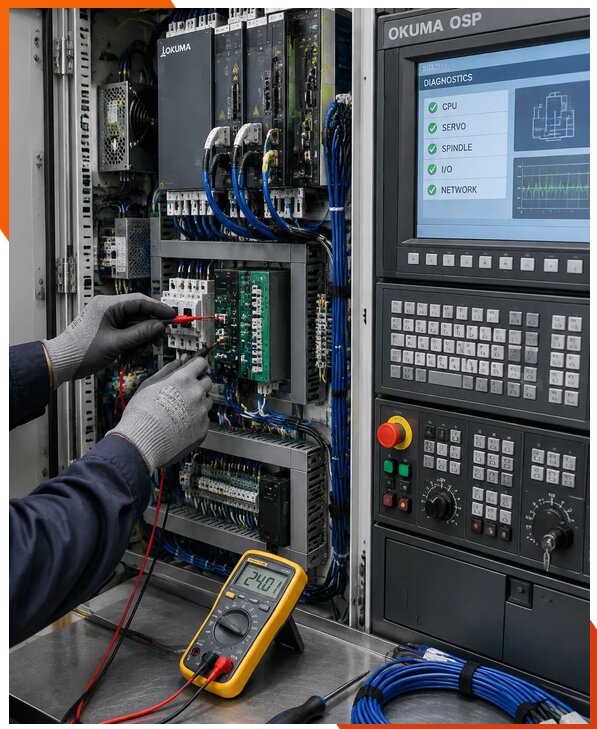 Ремонт систем ЧПУ Okuma OSP в Петергофе